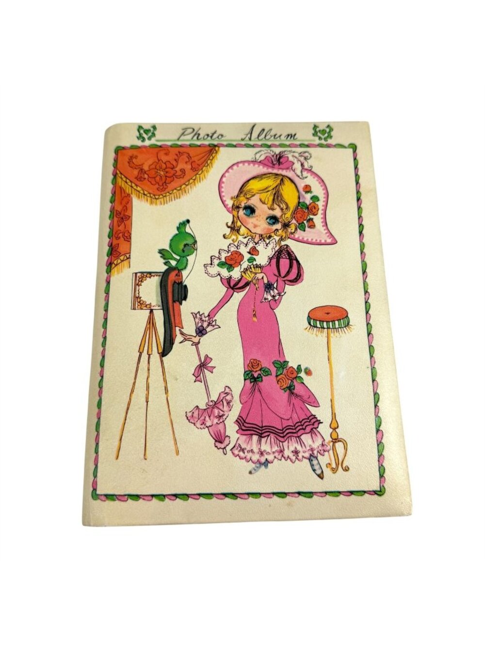 Photo Album Big Eyed Southern Belle Girl with Camera Vintage 1969